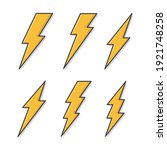 Set Of Lightning Bolt Vector...