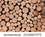 Pile Of Hard Wood Log Shows...