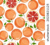 red grapefruit seamless pattern.... | Shutterstock .eps vector #2023821125