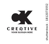 creative minimal ck logo symbol | Shutterstock .eps vector #1812073552