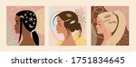 set of  fashion girl profiles... | Shutterstock .eps vector #1751834645