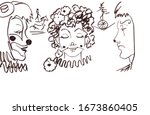 graphic black and white drawing ... | Shutterstock . vector #1673860405
