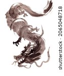 Black Chinese Dragon Graphic...