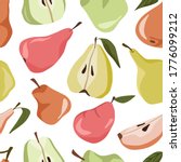 pears vector seamless pattern.... | Shutterstock .eps vector #1776099212