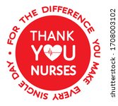 thank you nurses red round... | Shutterstock .eps vector #1708003102