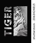 tiger black and white portrait. ... | Shutterstock .eps vector #2063424815