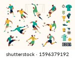football soccer player set of... | Shutterstock .eps vector #1596379192