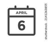 april 6 calendar day or... | Shutterstock .eps vector #2141263855