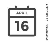april 16 calendar day or... | Shutterstock .eps vector #2143626375