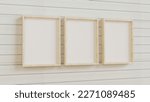 Small photo of set of 3 frame mockup,3d design,realistic wooden mockup,iso size,a1,a2,a3,a4,a5,a6 paper size