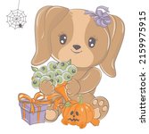 halloween dog illustration with ... | Shutterstock .eps vector #2159975915