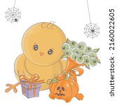 halloween seahorse illustration ... | Shutterstock .eps vector #2160022605