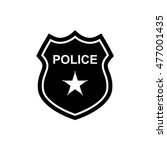 police badge icon in flat... | Shutterstock .eps vector #477001435