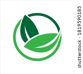 green leaf logo vector... | Shutterstock .eps vector #1819590185