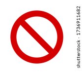red prohibition sign on white... | Shutterstock .eps vector #1736911682