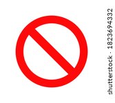 red prohibition sign isolated... | Shutterstock .eps vector #1823694332