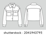 cropped shirt jacket. fashion... | Shutterstock .eps vector #2041943795