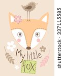 My Little Fox. Children's Card...