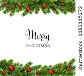 christmas green pine branches... | Shutterstock .eps vector #1183115272