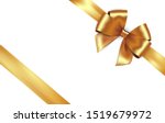 shiny golden satin ribbon .... | Shutterstock .eps vector #1519679972