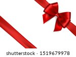 shiny red satin ribbon on white ... | Shutterstock .eps vector #1519679978