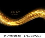 abstract shiny color gold wave... | Shutterstock .eps vector #1763989238