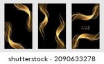 abstract gold waves. shiny... | Shutterstock .eps vector #2090633278