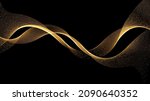 abstract gold waves. shiny... | Shutterstock .eps vector #2090640352
