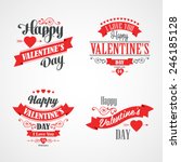 happy valentines day lettering... | Shutterstock .eps vector #246185128
