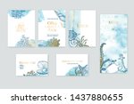 set of wedding cards ... | Shutterstock .eps vector #1437880655