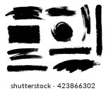 vector set of grunge artistic... | Shutterstock .eps vector #423866302