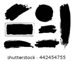 set of hand drawn brushes and... | Shutterstock .eps vector #442454755