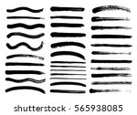 set of black paint  ink brush... | Shutterstock .eps vector #565938085