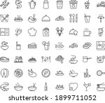 Thin Outline Vector Icon Set...