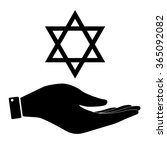 david star in hand icon  israel ... | Shutterstock .eps vector #365092082
