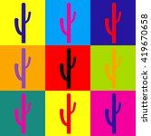 cactus simple icon | Shutterstock . vector #419670658