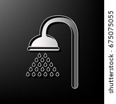 shower sign. vector. gray 3d... | Shutterstock .eps vector #675075055
