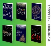 set of christmas brochures... | Shutterstock .eps vector #489523378