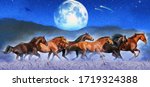 Modern Oil Painting Of Horses...