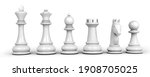 Set Of White Chess Pieces...