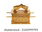 Small photo of Ark of the Covenant Isolated on a White Background