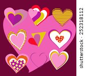 nine heart valentine | Shutterstock .eps vector #252318112