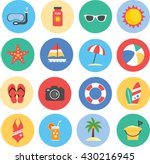 collection of summer icons | Shutterstock .eps vector #430216945