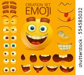 yellow smiley face character... | Shutterstock .eps vector #554585032