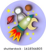 astronaut in outer space... | Shutterstock . vector #1618566805