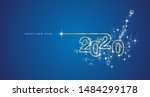 new year 2020 line design... | Shutterstock .eps vector #1484299178