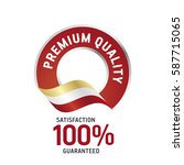 premium quality red ribbon... | Shutterstock .eps vector #587715065