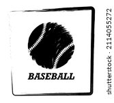 baseball logo icon. brush frame.... | Shutterstock .eps vector #2114055272