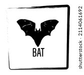 bat icon. brush frame. vector... | Shutterstock .eps vector #2114061692