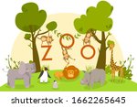 Zoo Animals  Cute Cartoon...